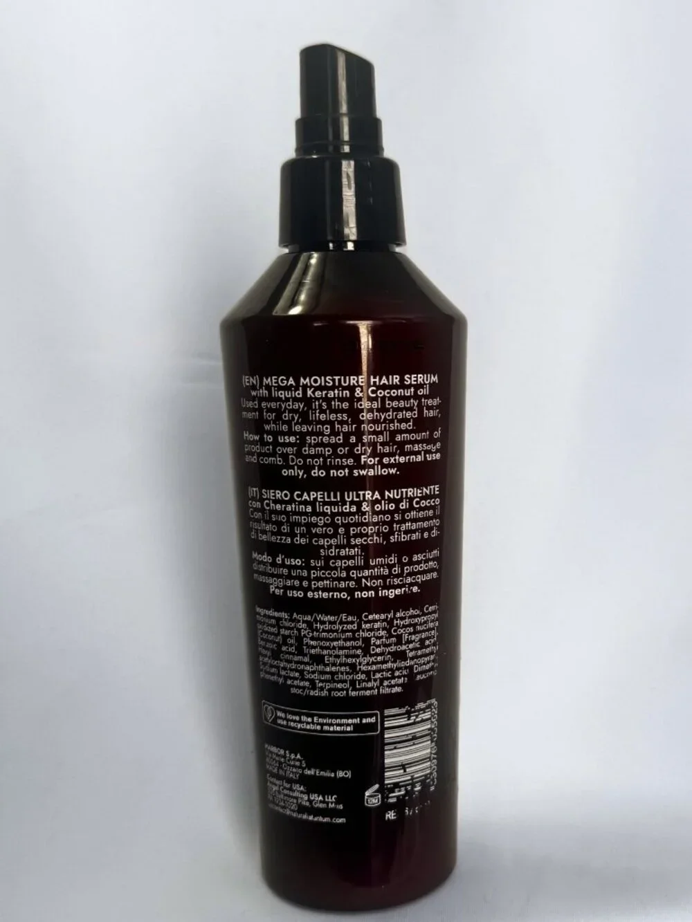 Mega Moisture Nourishes, Shine, Restore Hair | Hair Serum 8.4 fl oz | Italy